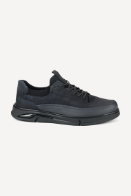 Pantofi sport din piele și nubuc MM-22486-albastru