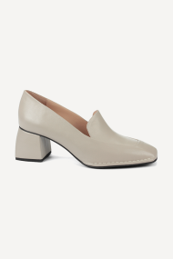 Pantofi cu toc gros din piele NSR-1100