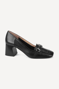 Pantofi cu toc gros din piele NSR-1103