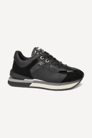 Pantofi sport de piele NSR-6195-negru