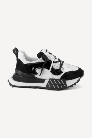 Pantofi sport de piele NSR-6814-negru-alb