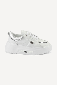 Pantofi sport din piele NSR-6816-alb