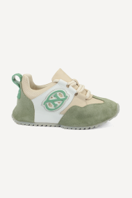 Pantofi sport de piele NSR-6819-verde