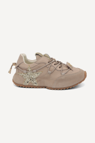 Pantofi sport de piele cu aplicatie NSR-6822-camel