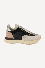 Pantofi sport de piele NSR-6881-bej-negru