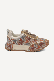 Pantofi sport din piele întoarsă NSR-6892-maro-bej