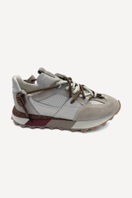Pantofi sport din piele și piele întoarsă NSR-9364-bej
