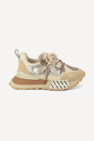Pantofi sport de piele NSR-6814-bej-gold