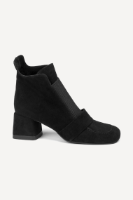 Botine de piele întoarsă SY-27023-negru