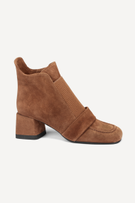 Botine de piele întoarsă SY-27023-maro