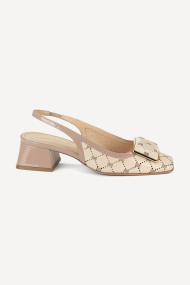 Pantofi cu toc gros din piele lacuita SY-28024