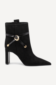 Botine din piele întoarsă cu toc înalt SY-28582