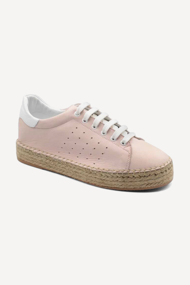 Espadrile din piele naturală ART-2609-roz-alb