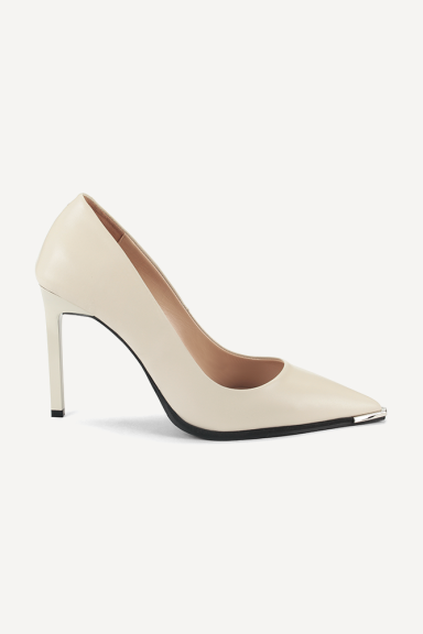Pantofi cu toc înalt din piele lacuita ADL-1832-25-bej