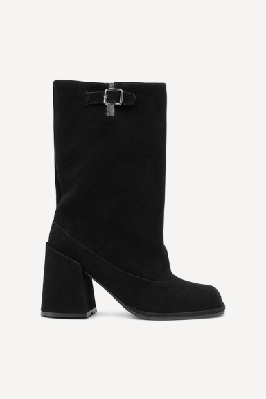 Botine cu toc înalt din piele întoarsă ADL-720-27