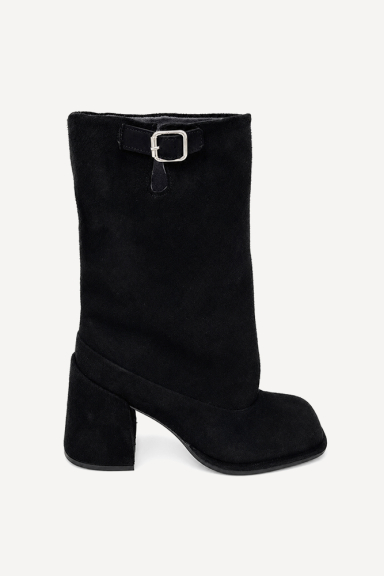 Botine cu toc înalt din piele întoarsă ADL-720-27