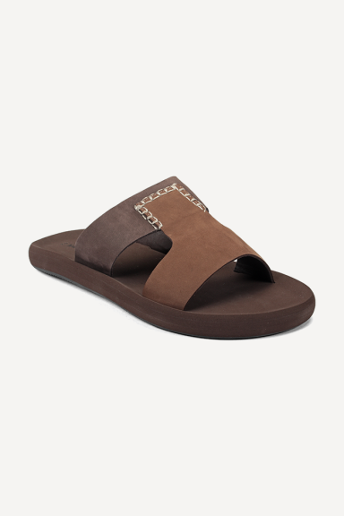 Papuci din piele naturală ART-45-211-maro