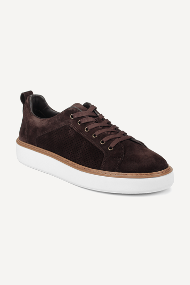 Pantofi sport din piele întoarsă ART-6130-maro