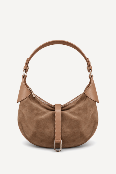 Geantă din piele întoarsă și piele ecologică DS-6413-camel