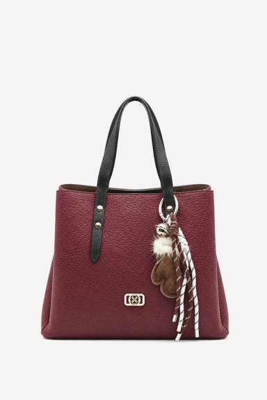 Geantă din piele ecologică-DS-6426-Bordeaux