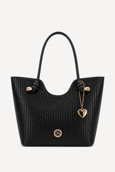 Geantă din piele ecologică cu imprimeu DS-6462-negru