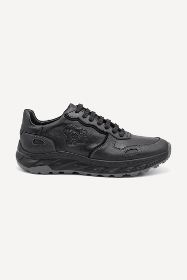 Pantofi sport din piele naturală și nubuc DVR-L010-negru