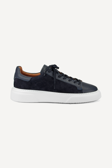 Pantofi sport din piele și piele întoarsă GS-100-26-albastru