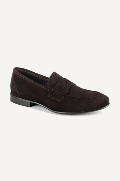 Pantofi din piele întoarsă GS-1304-maro