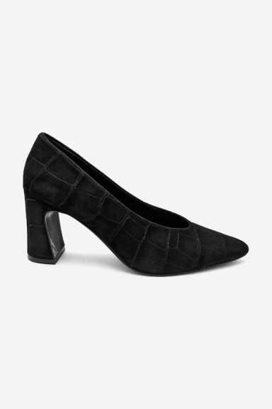 Pantofi cu toc înalt din piele întoarsă MGZ-121-9158-negru