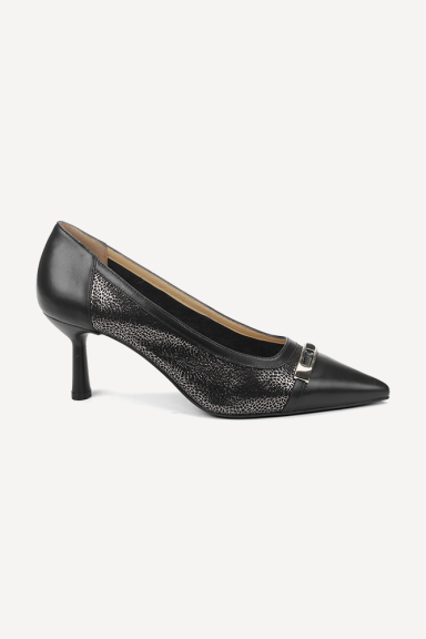 Pantofi din piele cu toc înalt MGZ-330-3156-negru
