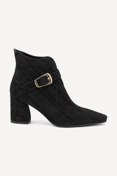 Ghete cu toc înalt din piele întoarsă MGZ-330-3186-negru
