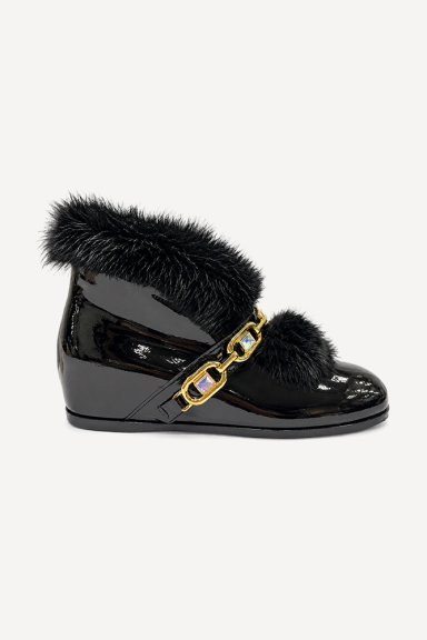 Ghete din piele lăcuită MGZ-378-5459-negru