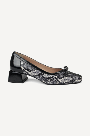 Pantofi din piele lăcuită cu imprimeu MGZ-379-1075-negru