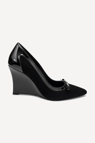 Pantofi cu platformă din piele lăcuită și piele întoarsă MGZ-379-1216
