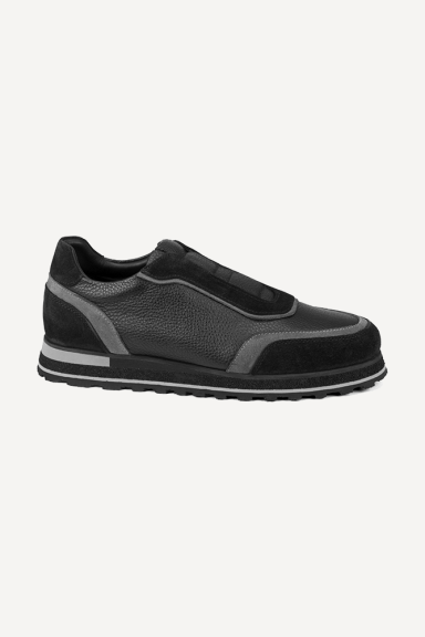Pantofi sport de piele MGZ-429-425-negru-gri