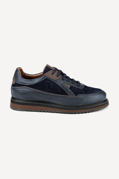 Pantofi sport din piele naturală și piele întoarsă MGZ-469-3500-5-albastru-închis