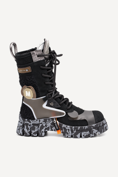 Ghete din piele întoarsă naturală MGZ-85-3877-Negru