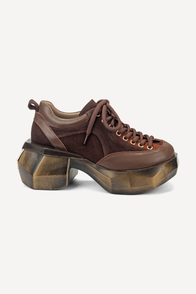 Mocasini din piele și piele întoarsă MGZ-90-10326-maro