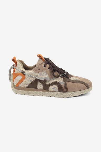 Pantofi sport din piele cu dantelă MGZ-90-125-bej