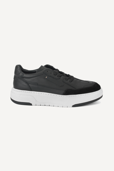 Pantofi sport de piele MM-21484-negru