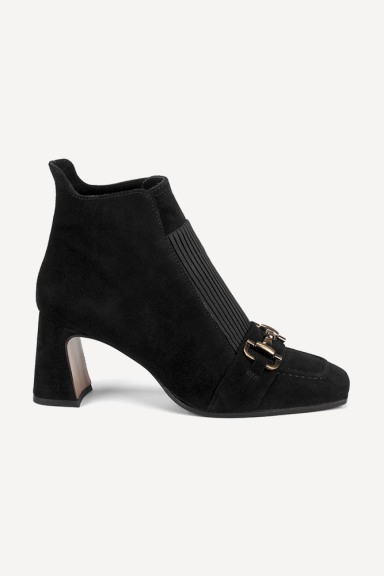 Botine de piele întoarsă SY-27683-negru