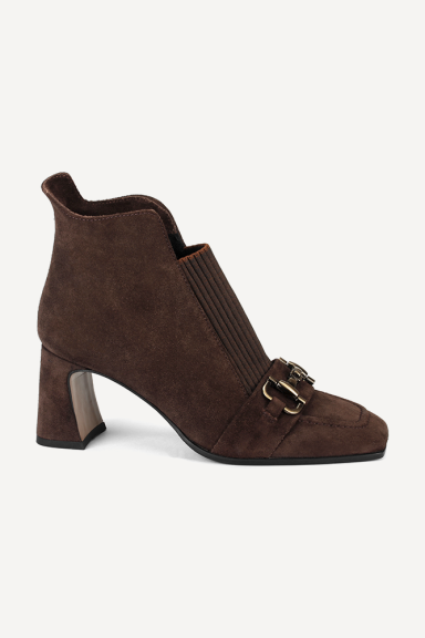 Botine de piele întoarsă SY-27683-maro