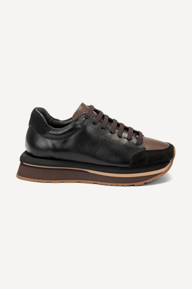 Pantofi sport din piele și piele întoarsă VSL-2283