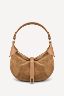 Geantă din piele întoarsă și piele ecologică DS-6413-camel