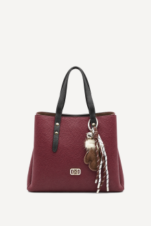 Geantă din piele ecologică-DS-6426-Bordeaux