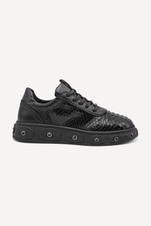 Pantofi sport din piele naturală de piton ESL-2766-negru