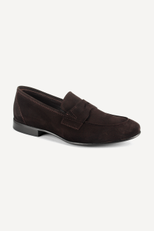 Pantofi din piele întoarsă GS-1304-maro