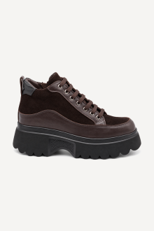 Ghete din piele întoarsă și piele naturală MGZ-100-02235-20-maro