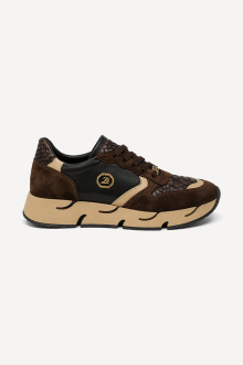Pantofi sport din piele întoarsă și piele MGZ-253-9036-maro