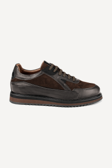 Pantofi sport din piele naturală și piele întoarsă MGZ-469-3500-5-maro